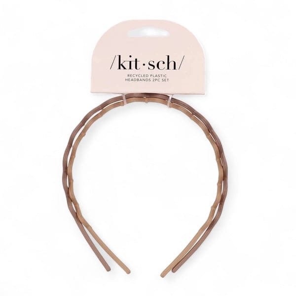 Recycled Plastic Zig Zag Headband 2pc - Neutral by KITSCH