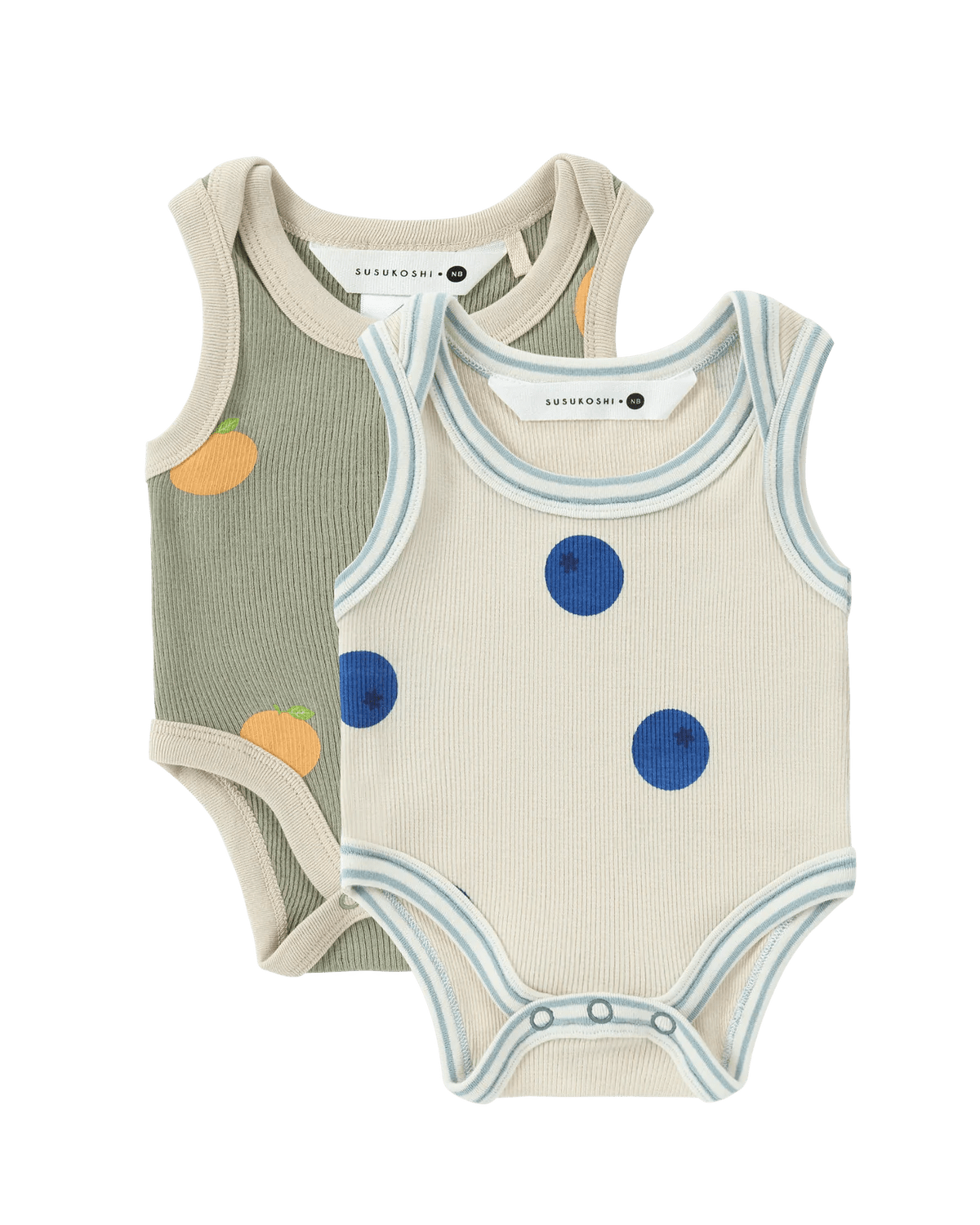 Retro Lapped Suit Oranges + Blueberries 2 PACK by Susukoshi