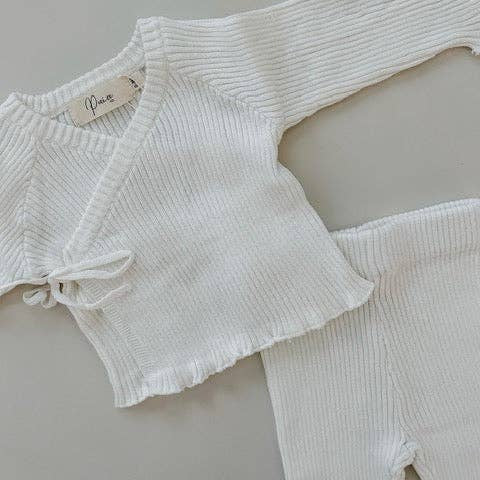 RIBBED KIMONO SET | MILK 0000 by Petite + Co
