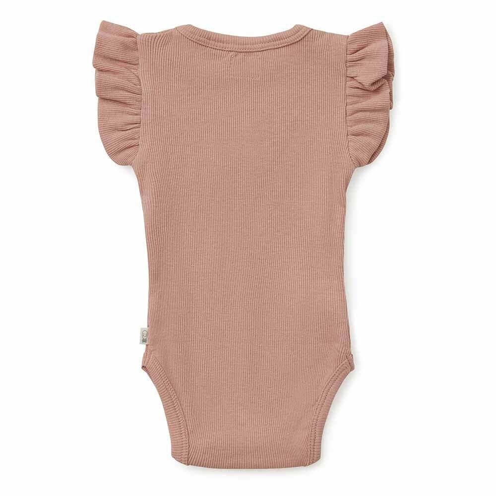 Rose Short Sleeve Organic Bodysuit: 0-3 Months (000) by Snuggle Hunny