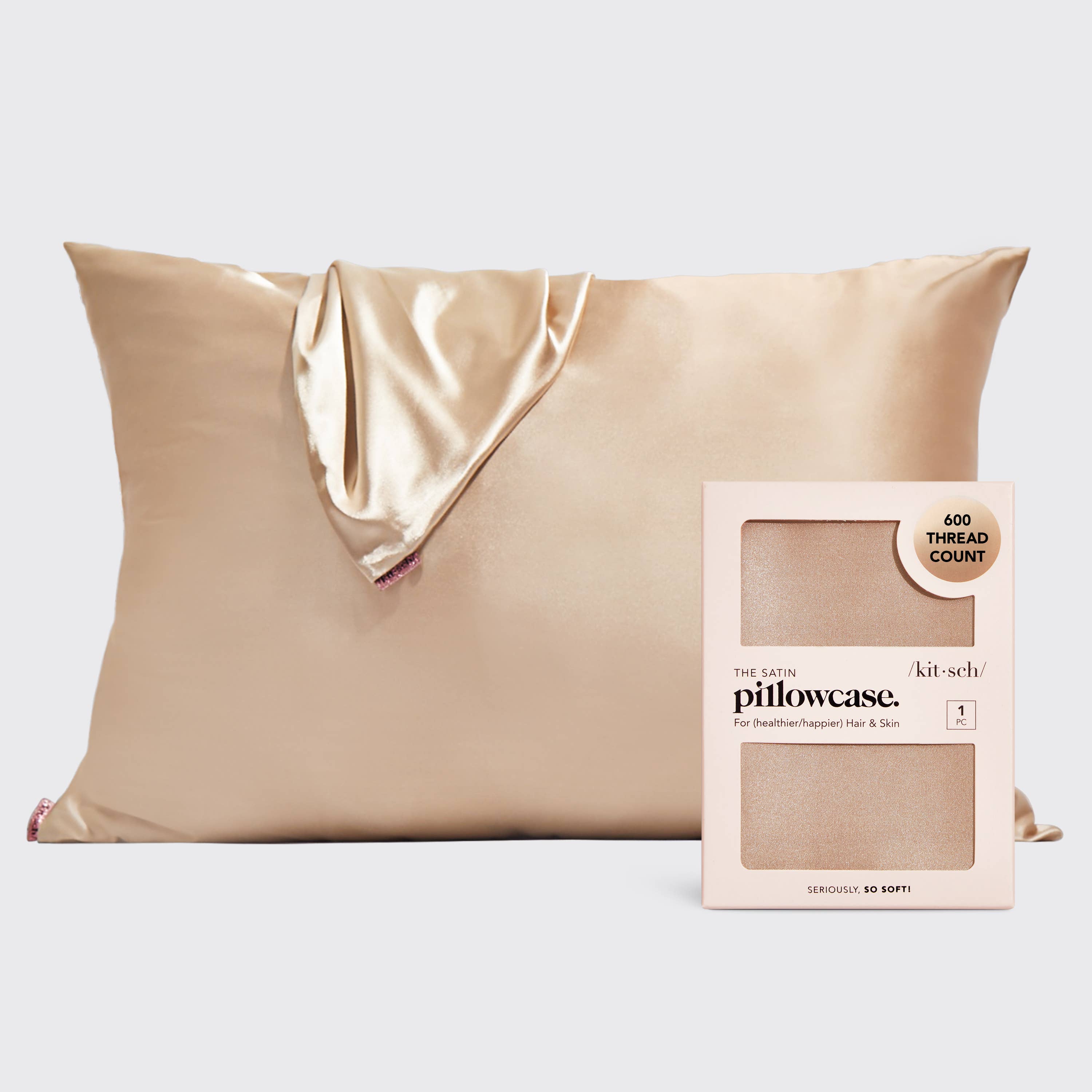 Satin Pillowcase Standard - Champagne by KITSCH