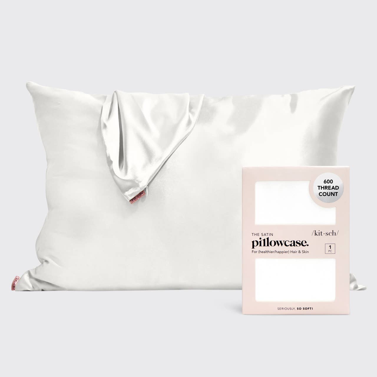 Satin Pillowcase Standard - Ivory by KITSCH