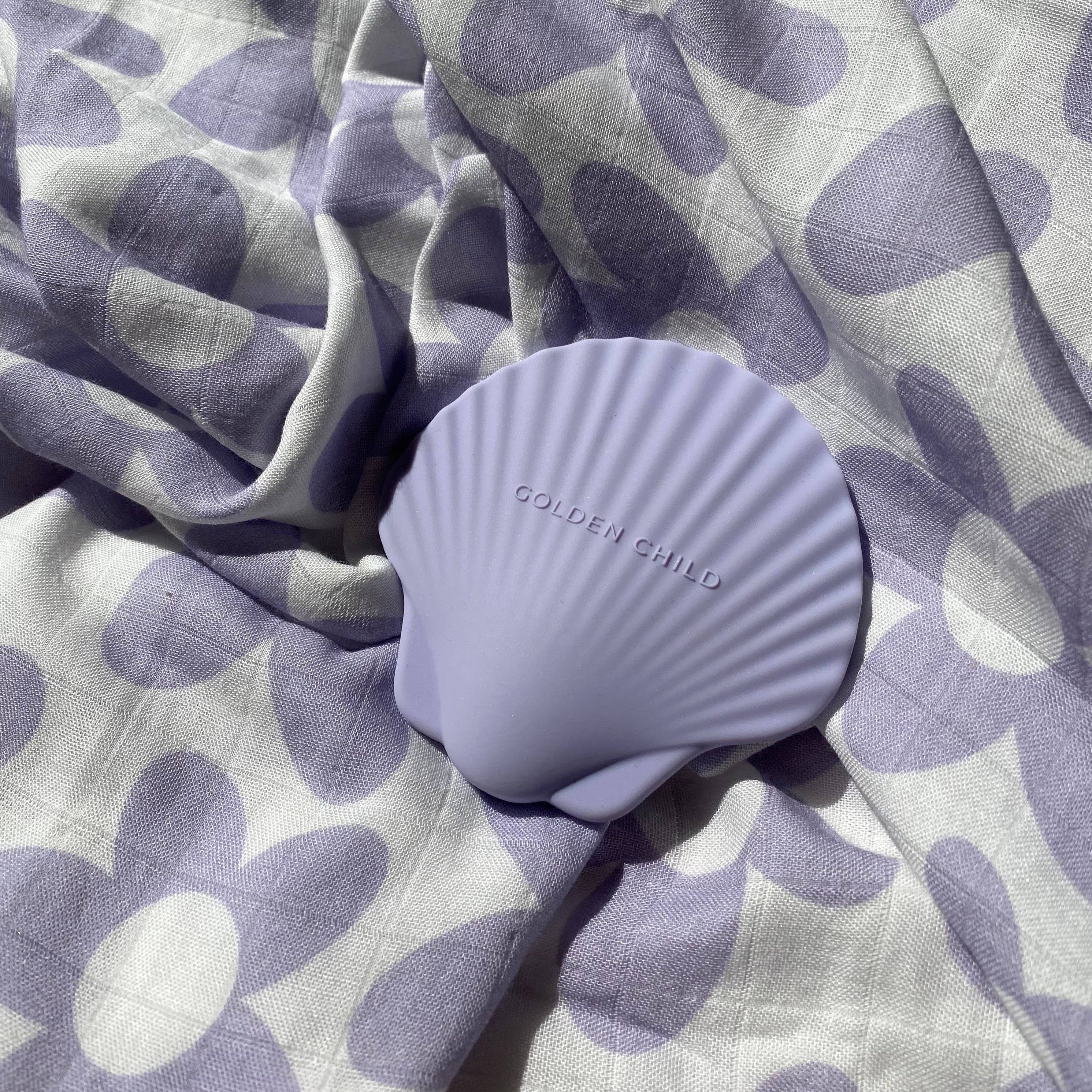 Seashell Silicone Baby Teether Toy in 3 colours Lilac by Golden Child