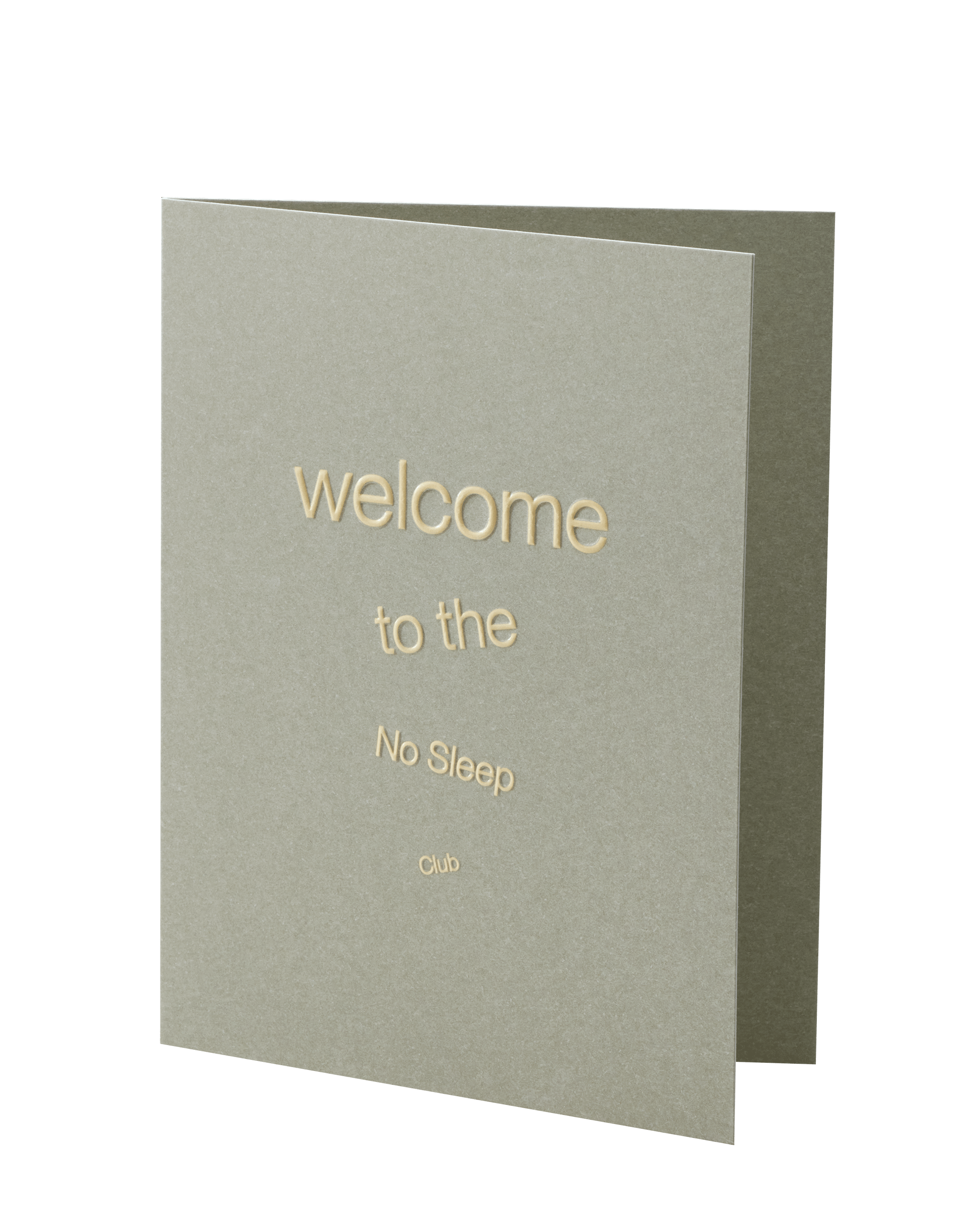 Short Talk Greeting Cards Welcome to the No Sleep Club by Short Talk