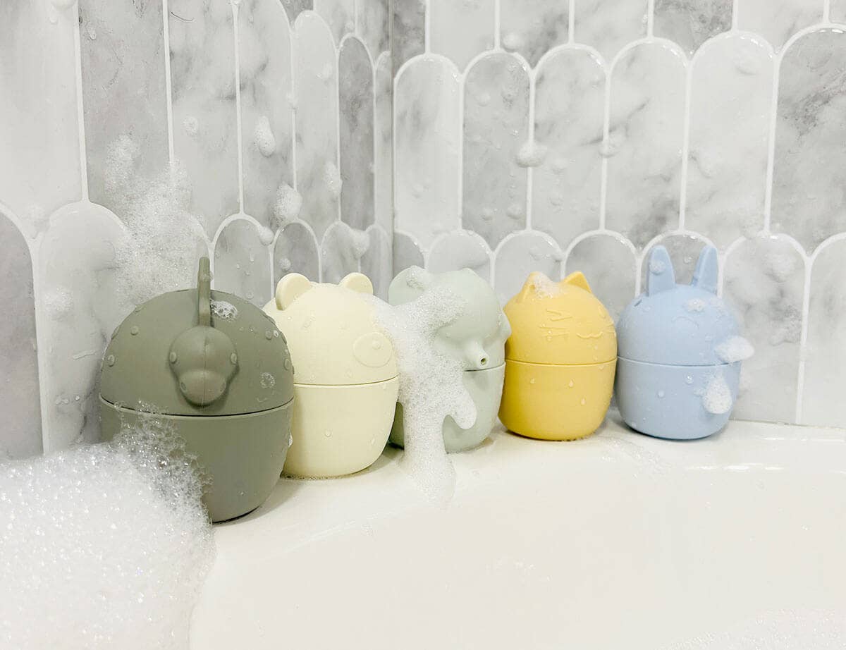 Silicone Squeeze and Squirt Bath Toys 5pk in Ocean or Dusk by Cherub Baby