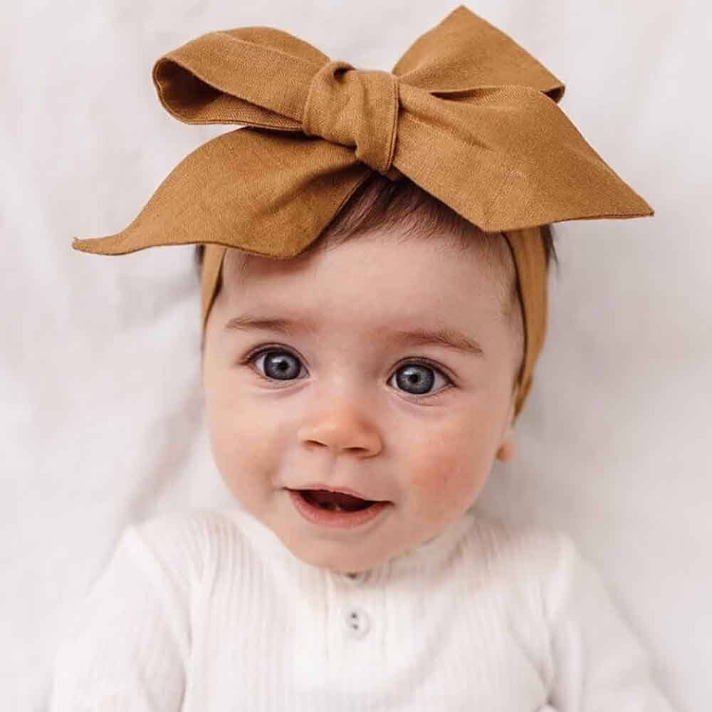 Snuggle Hunny Pre-Tied Linen Bow - Baby & Toddler Assorted Colours by Snuggle Hunny