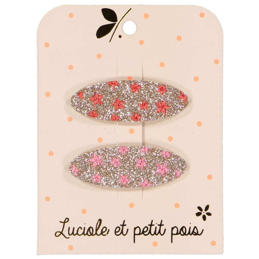 Star hair clips - Pink (pair) -50% by Luciole et Petit Pois