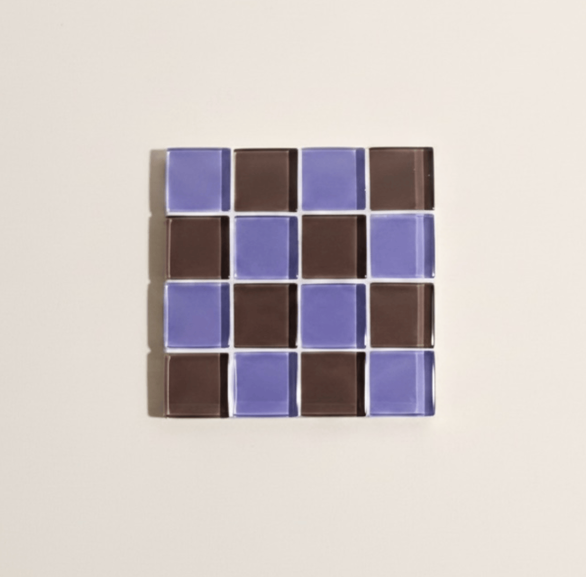 Subtle Art Studios Glass Tile Coaster - Assorted Colours Lavender Dark Chocolate - 3 LEFT by Subtle Art Studios