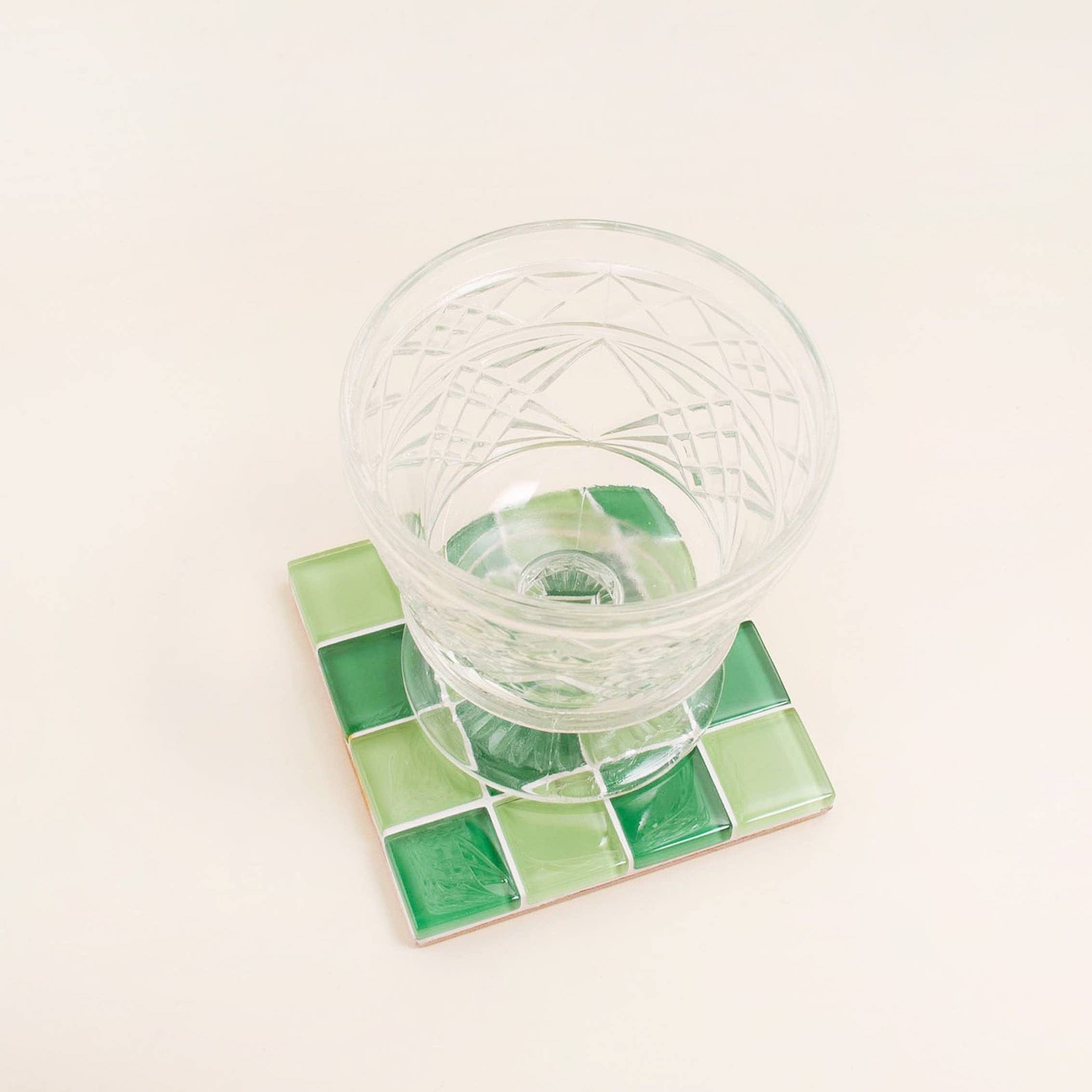 Subtle Art Studios Glass Tile Coasters - 22 colours Green Apple by Subtle Art Studios