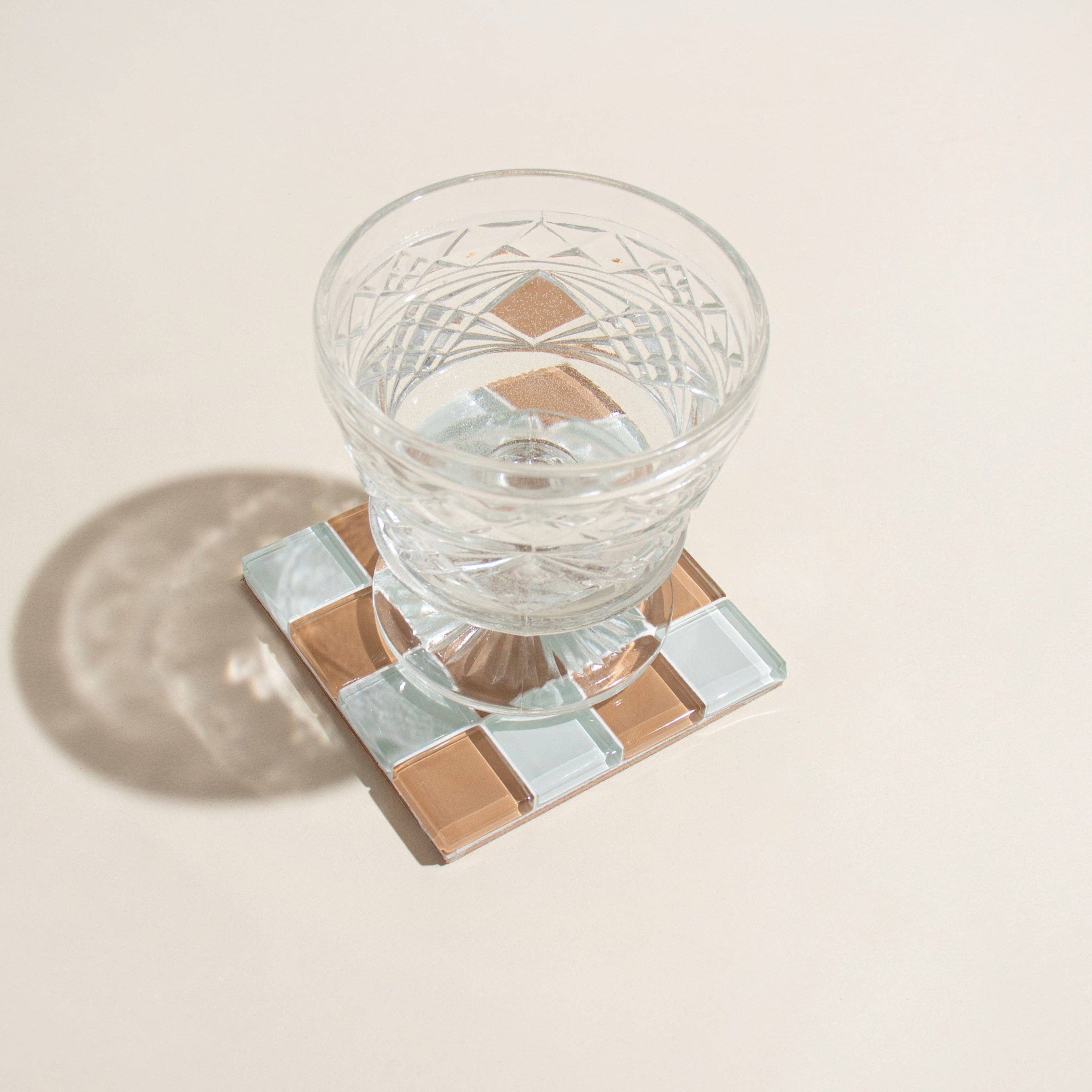 Subtle Art Studios Glass Tile Coasters - 22 colours Hazelnut Milk Chocolate by Subtle Art Studios