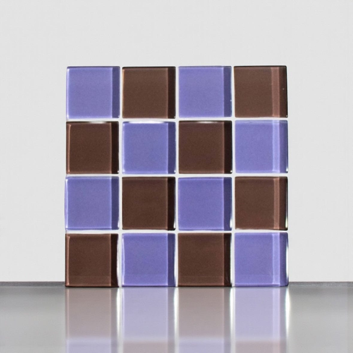 Subtle Art Studios Glass Tile Coasters - 22 colours Lavender Dark Chocolate by Subtle Art Studios