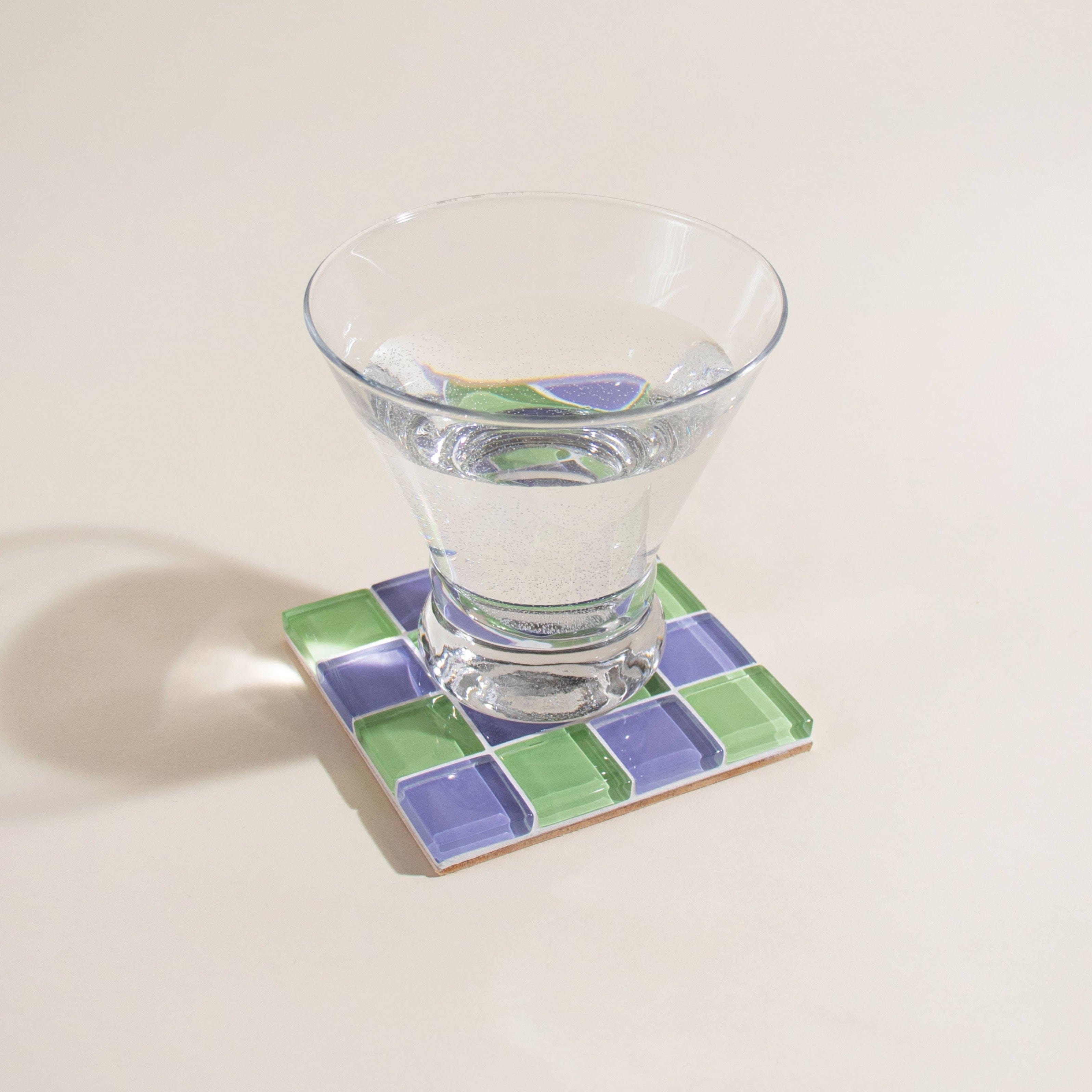Subtle Art Studios Glass Tile Coasters - 22 colours Ube Matcha Latte by Subtle Art Studios