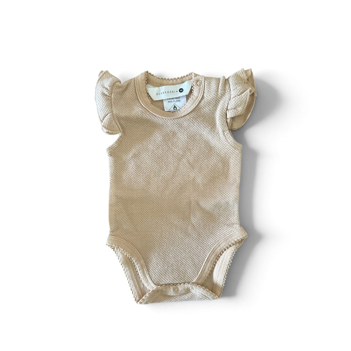 Susukoshi Organic Cotton Baby Flutter Suit Sand by Susukoshi