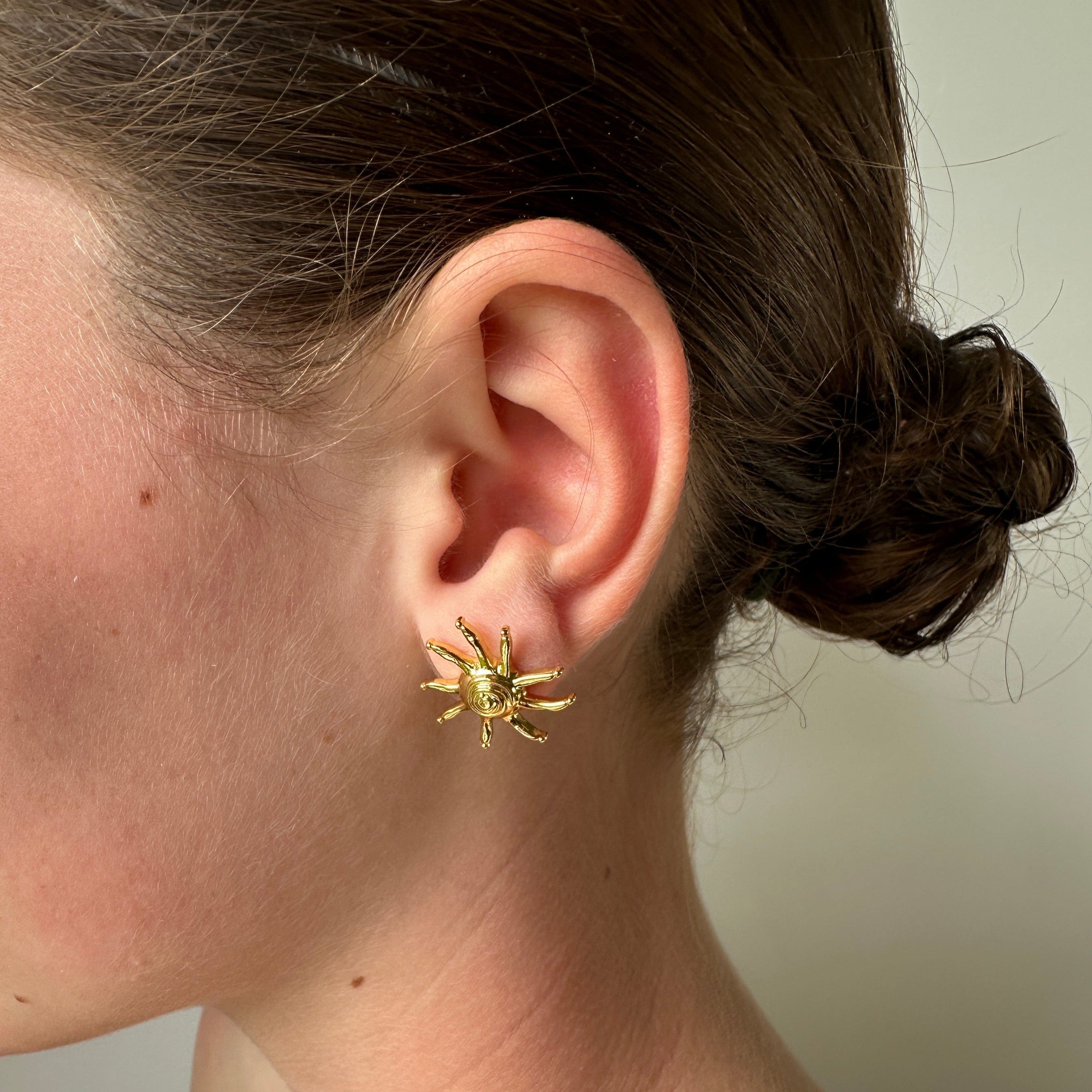 Tangalooma Sun Studs in Gold by Briwok