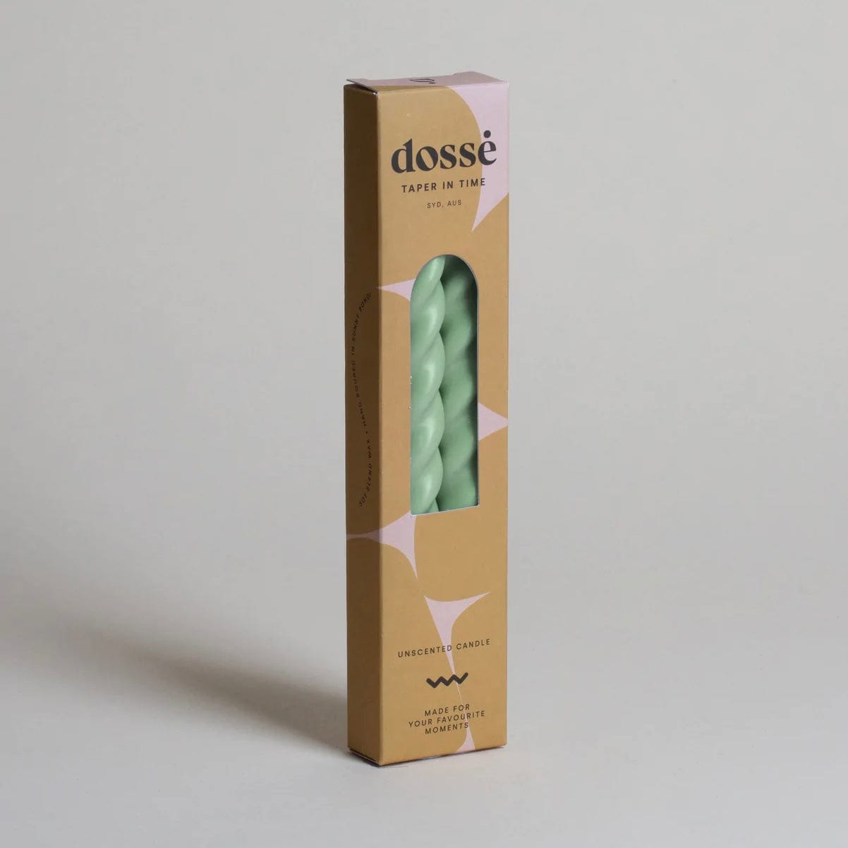 taper candle duo Matcha by Dosse