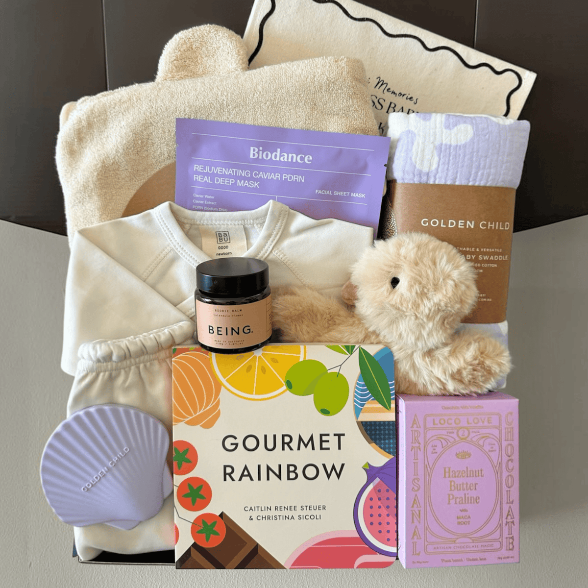 The Modern Heirloom – Gender-Neutral Newborn Gift Box Lilac by Claya