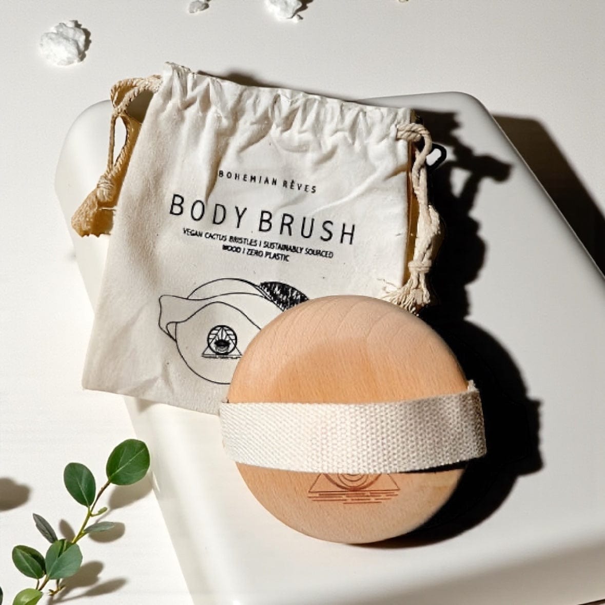Vegan Cactus Bristle Sustainable Contoured Dry Body Brush by Bohemian Rêves