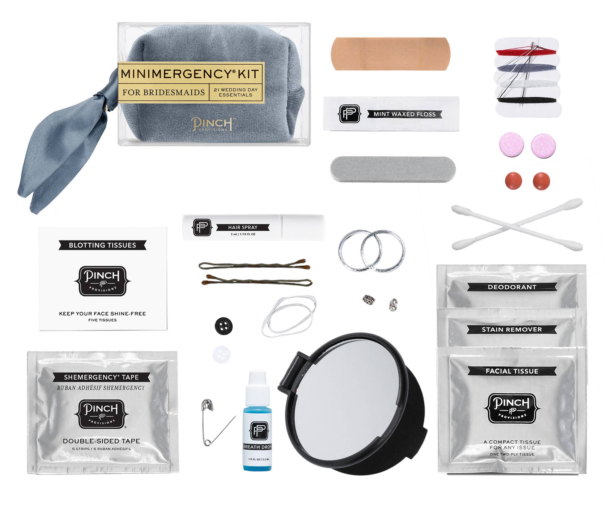 Velvet Minimergency Kits for Bridesmaids: Dusty Blue by Pinch Provisions